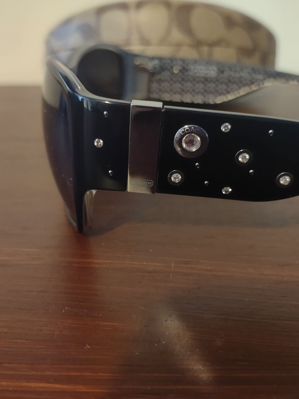 Coach Black Frame Sunglasses with Dark Smoke Lenses - Picture 3 of 6